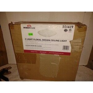 Design House 501619 White 2-Light Ambient Lighting Semi-Flush Ceiling Fixture Ne